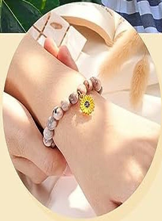 72ore Mother Daughter Bracelets Daughter Gifts from Mom Beaded Sunflower Charm Bracelet Valentines Day Outfit Women Jewelry Gifts for Him Her - Image 5